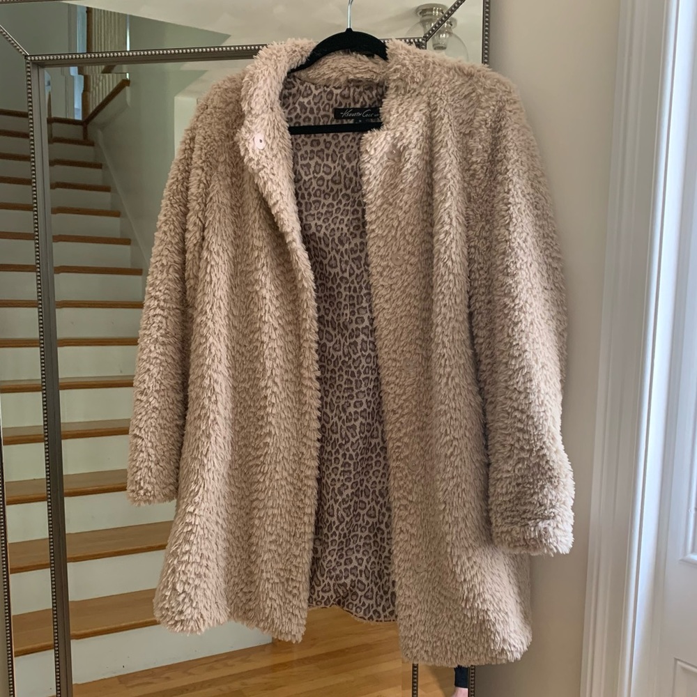Kenneth Cole Teddy/Faux Fur Coat